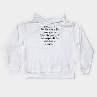 Genesis 2:13 Bible Verse Kids Hoodie